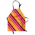 thumbnail image 1 of Geometric Apron, Angled Diagonal Stripes with Retro Design Colorful Sixties Style Composition, Unisex Kitchen Bib with Adjustable Neck for Cooking Gardening, Adult Size, Multicolor, by Ambesonne, 1 of 4
