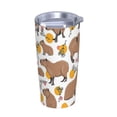 thumbnail image 2 of Vaso de acero inoxidable con tapa y diseño de capibaras, de 20 oz, portátil, para viaje, 2 of 7
