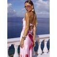 thumbnail image 4 of Women Y2k Strapless Maxi Dress Floral Print Tube Long Dress Boho Beach Sundress Going Out Streetwear Pink S, 4 of 8