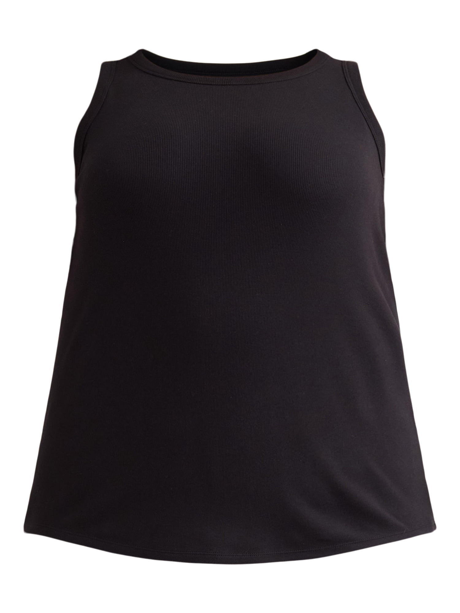 Terra & Sky Women's Plus Size High Neck Rib Tank Top, Sizes 0X-4X