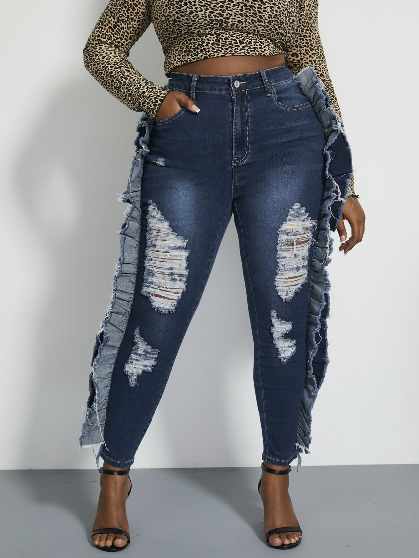Dark Wash Women's Plus High Waist 