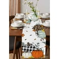 thumbnail image 4 of Sage Green Fall Burlap-Cotton Table Runner 72 Inches Long,Thanksgiving Pumpkins Botanical Farmhouse Table Runners,Outdoor Dining Tablecloths Decor for Baby Shower Party Wedding 13x72, 4 of 9