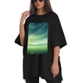 thumbnail image 4 of Plus Size Shirt for Women Black Tops for Women Short Sleeves Shirt for Women Night On The Prairie 3 T Shirt Crewneck Shirt for Women 5XL, 4 of 5