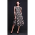 thumbnail image 2 of Bimba Gray Leaves & Ranunculus Floral Women Printed Knee Length Sleeveless Shift Summer Dress-Large, 2 of 6