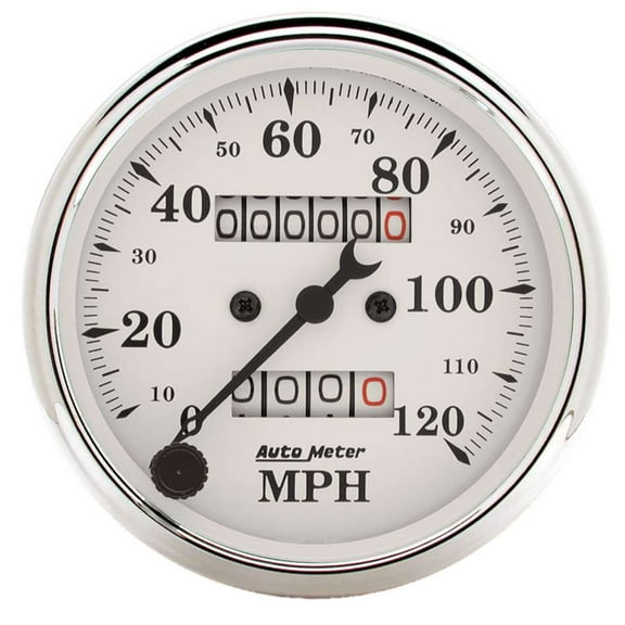 Autometer 1693 Old-Tyme White Speedometer, 3-1/8", 120 MPH , Mechanical