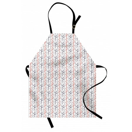 

Leaves Apron Vertical Branches with Leaves and Dotted Lines Hand Drawn Ornamental Unisex Kitchen Bib Apron with Adjustable Neck for Cooking Baking Gardening Indigo Vermilion White by Ambesonne