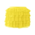 thumbnail image 4 of MIXUE Skirts For Women Summer Solid Color Ruffle Lace Elastic Waist Bow Front Micro Mini Skirt Activewear,Yellow,XL, 4 of 4