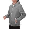 thumbnail image 2 of BODOAO Lightweight Rain Jacket for Women Oversized Sun Protection Windbreaker Uni Cycling Coats Packable Hiking Travel Quick Dry Tops with Hood Summer and Autumn Men Windproof Zippers Coat Grey 4Xl, 2 of 3