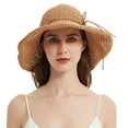 thumbnail image 3 of Womens Summer Straw Hat,Floppy wide brim Straw Sun Hat for Travel/Beach, 3 of 7