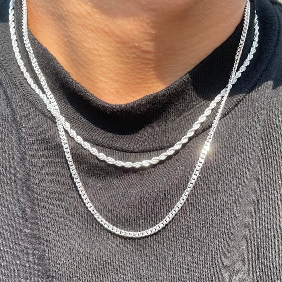 Tewiky 2Pcs Silver Necklace for women,Dainty Layered Stacked Chain Choker Necklace - Trendy 925S Silver Plated Layering Necklaces Cross Long Necklace for Women Jewelry