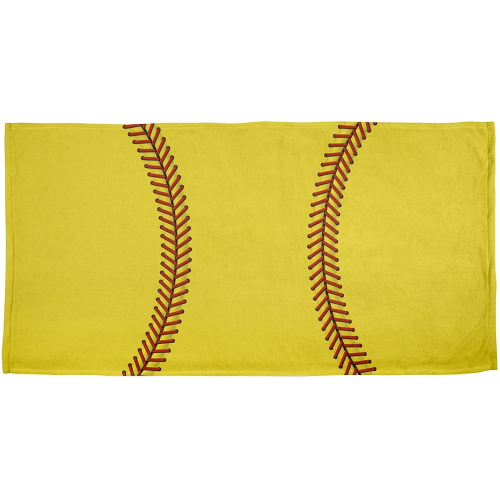 Softball All Over Beach Towel
