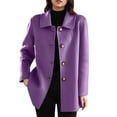 thumbnail image 6 of YueHuiYing Womens Pea Coats Classic Notch Lapel Single Breasted Oversized Fall Winter Jackets Outerwear, 6 of 7