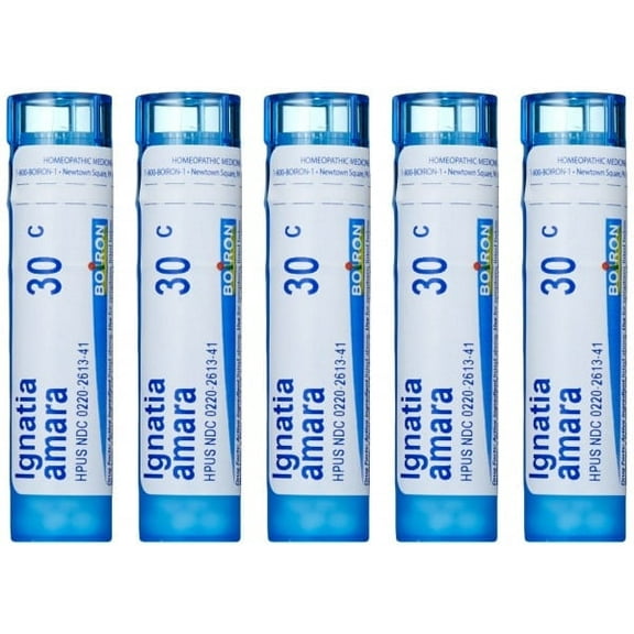 Boiron Ignatia Amara 30C, Homeopathic Medicine for Stress (Pack of 5)