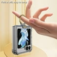 thumbnail image 2 of for Samsung Galaxy Z Flip 5 Case with Ring Stand, 1 Front Screen Protector, Crystal Clear Slim Fit, Soft TPU Bumper Shockproof Protective Phone Case for Women Girls Boys(Clear Black), 2 of 7