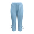 thumbnail image 5 of BUIGTTKLOP Plus Size Capri Pants for Women Elastic Waisted Stretcht Pull on Cropped Pants Side Split Soft Comfy Yoga Capris, 5 of 8