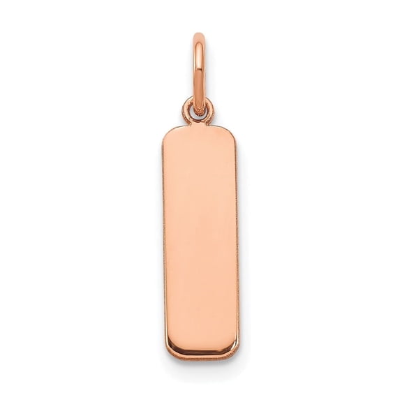 Auriga Fine Jewelry 14K Rose Gold Vertical Blank Bar Charm Pendant for Women (L-17.9mm, W-5.13mm)