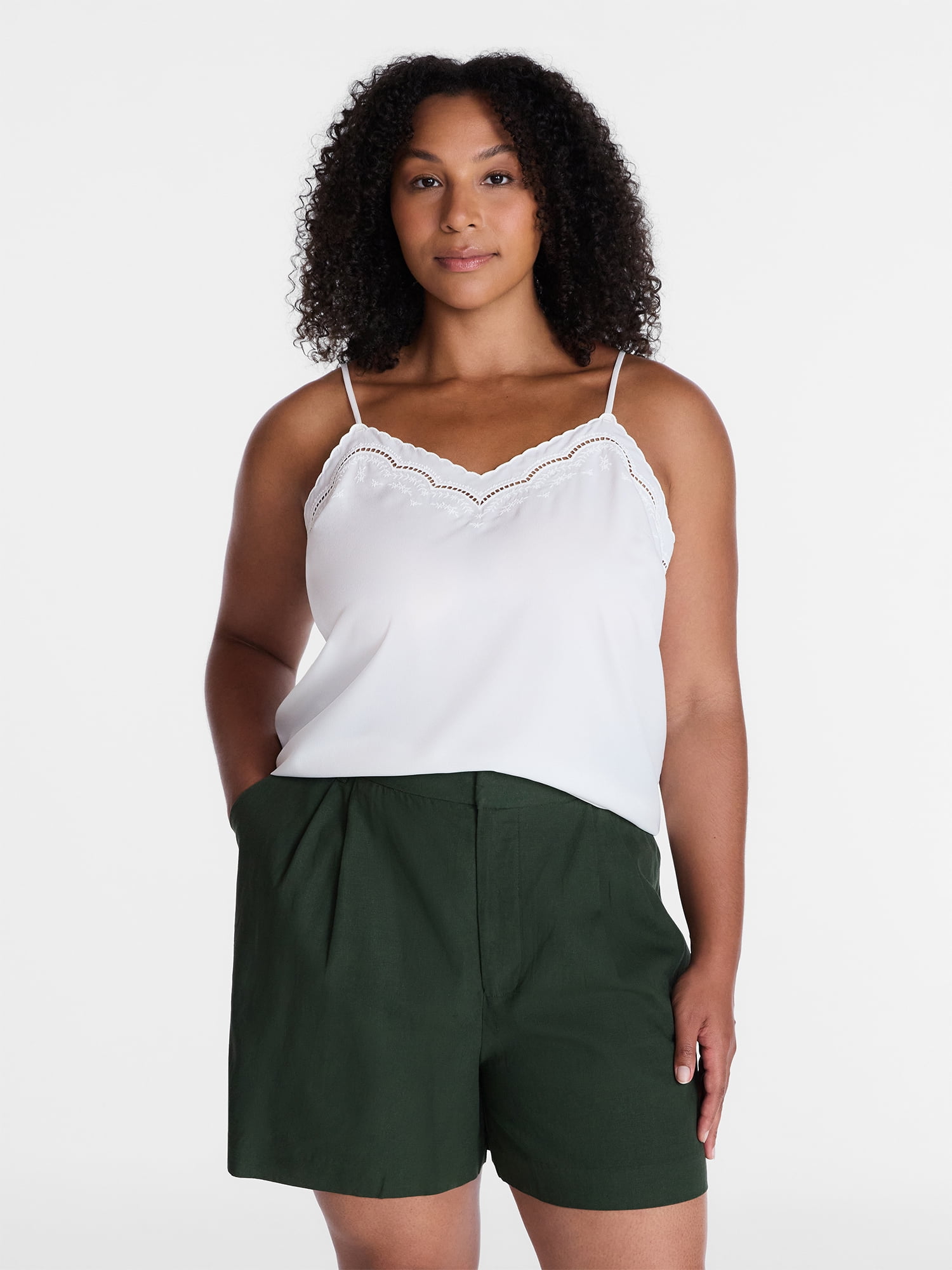 Time and Tru Embroidered Cami, Size XS-XXXL