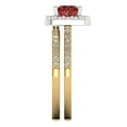thumbnail image 3 of Clara Pucci 18K Yellow/White Gold 1.495 Natural Garnet Engraveable Engagement Ring + Wedding Band Set, 3 of 7