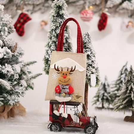 

Bullpiano Clearance! 2021 Home Christmas Decoration Linen Cloud Three-dimensional Doll Tote Bag Elk Burlap Bag Party Pendant Ornament Dropship