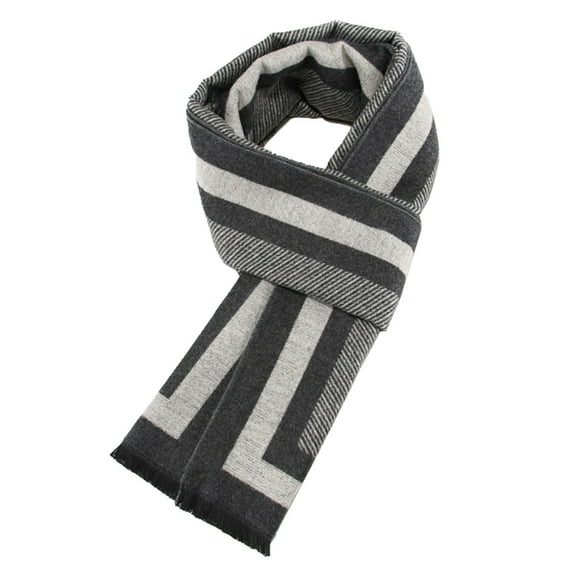 Alkepwun Fashion Scarves for Men Fall Winter Classic Warm Thickened Brushed Plush Velvet Comfort Scarf