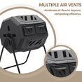 thumbnail image 2 of BEZT 43 Gallon Dual Chamber Compost Tumbler High Volume Composter w/ 2 Sliding Doors, 2 of 7