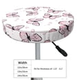 thumbnail image 4 of Daiia Pink Butterflies (2) Stool Covers Round,Round Bar Stool Covers Waterproof Bar Chair Covers Washable Stool Cushion Slipcover for 12-14 Inch Chair-12 inch, 4 of 7