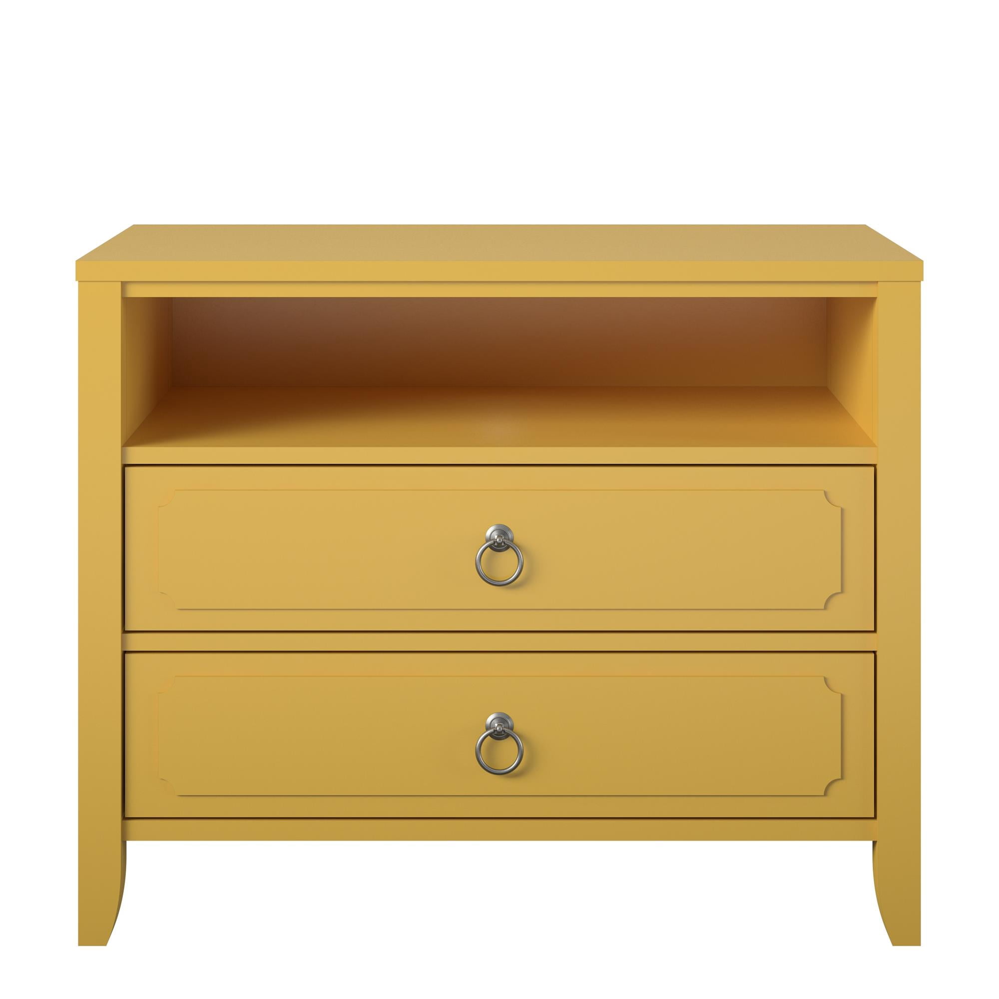 Her Majesty 2 Drawer Nightstand, Mustard Yellow