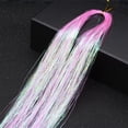 thumbnail image 2 of Xihbxyly Extensiones de Cabello de Seda de Colores Super Flash de 16 Colores, Cabello de Seda Dorado, 2 of 3