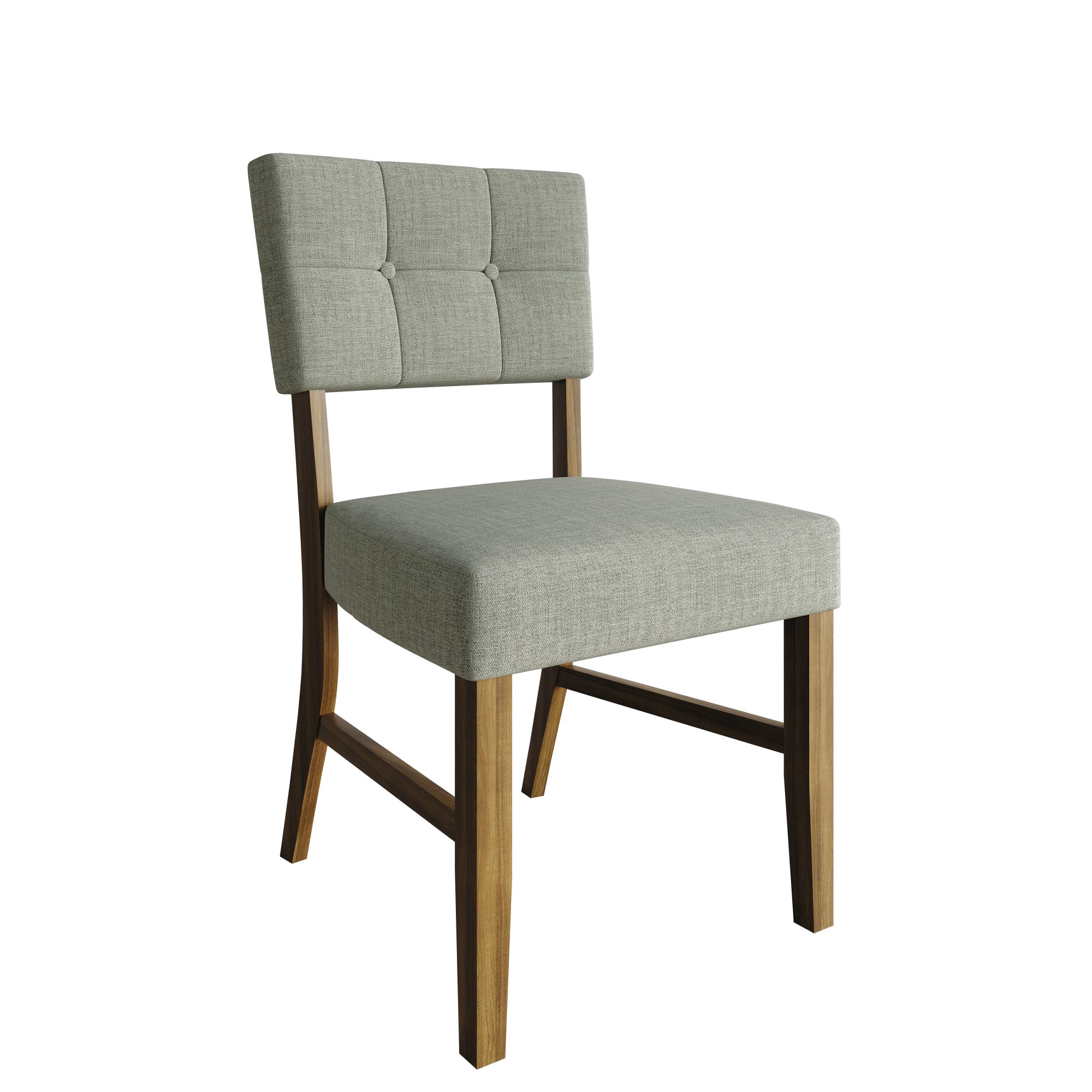 Home Design Cullman Dining Chair (Set of 4), Brown/Gray, Linen-upholstered seat, Angled back, Comfortable seating, Sturdy frame, Mid-century modern style, Durable construction