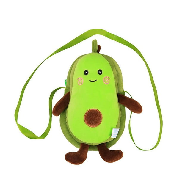 Baby Plush Crossbody Cute Soft Fruit Avocado Doll Coin Purse Cartoon Stuffed Shoulder Bag With Zipper For Girl heqiyong LED