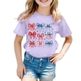 thumbnail image 4 of BOOMNY Independence Day Toddler Girls Short Sleeve T Shirts Patriotic Usa Flag Graphic 4Th Of July T-Shirts Loose Tee Tops, Sizes 3-4 Years, 4 of 4