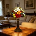 thumbnail image 5 of Tiffany Style Table Lamp,14.5" High Blossoming Antique Stained Glass Lamp for Bedside Living Room Office Decor Home Included LED Bulb, 5 of 5