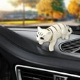thumbnail image 3 of Car Decoration Nodding Cat Ornament Auto Accessory for Home Decor Shelf Desk White, 3 of 9