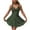 Olive Green, variant on Women's One Piece Swimsuits with Cross-Back Straps V Neck Sleeveless Twisted Bust Hollow Out Scalloped Hem Tummy Control A Line Bathing Dress Black L