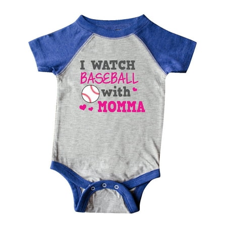 

Inktastic I Watch Baseball with My Momma Gift Baby Girl Bodysuit
