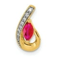 thumbnail image 6 of 14K Yellow Gold Diamond & Ruby Pendant, 6 of 7