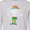 thumbnail image 3 of Inktastic Funny Christmas I'm the Boss Elf with Shoes and Hat Long Sleeve Youth T-Shirt, 3 of 4