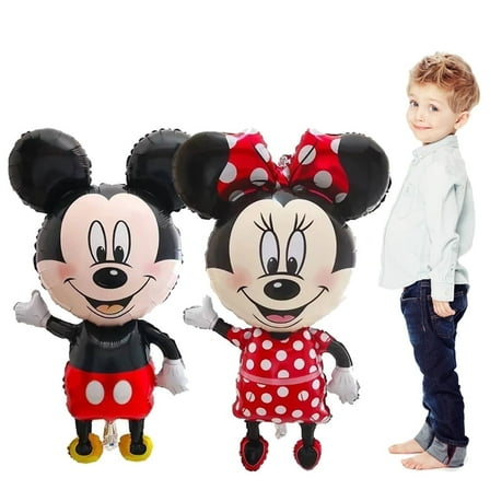 2PCS Birthday Party Balloons Large 45 Inch Large Size Miky Mouse Balloon Mini Mouse Balloons Foil Balloon