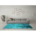 thumbnail image 3 of Ahgly Company Machine Washable Indoor Rectangle Oriental Turquoise Blue Industrial Area Rugs, 7' x 10', 3 of 4