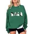 thumbnail image 2 of Kinrui Womens Halloween Spooky Season Sweatshirt Black Cat Ghost Sweatshirts Funny Cute Long Sleeve Oversized Tops 2XL, 2 of 7