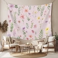 thumbnail image 2 of Pink Spring Floral Small Tapestry for Bedroom Wall Hanging Tapestry, Flowers Botanical Elegant Pastoral Ceiling Backdrop Tapestries Poster Blanket Wall Decor for Teens Room Living Room Dorm 23" x 28", 2 of 8