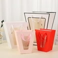 thumbnail image 3 of Nvzi gifts, flowers, gift box packaging bags, trapezoidal transparent window carrying bags, flower gift carrying bags (black background and white border, 24 * 11 * 26cm), 3 of 4