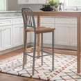 thumbnail image 5 of Linon Badden Commercial Grade Wood Seat Steel Frame Barstools Set of 2 in Silver, 5 of 18