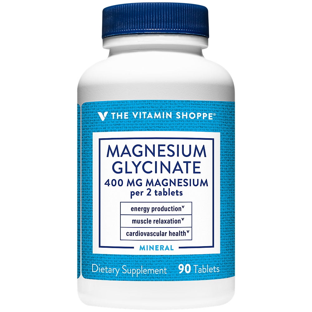 The Vitamin Shoppe Magnesium Glycinate 400MG, Supports Energy