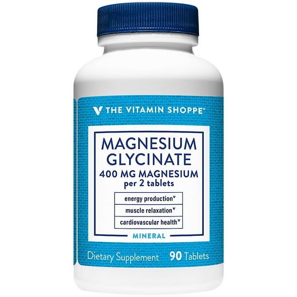 The Vitamin Shoppe Magnesium Glycinate 400MG, Supports Energy