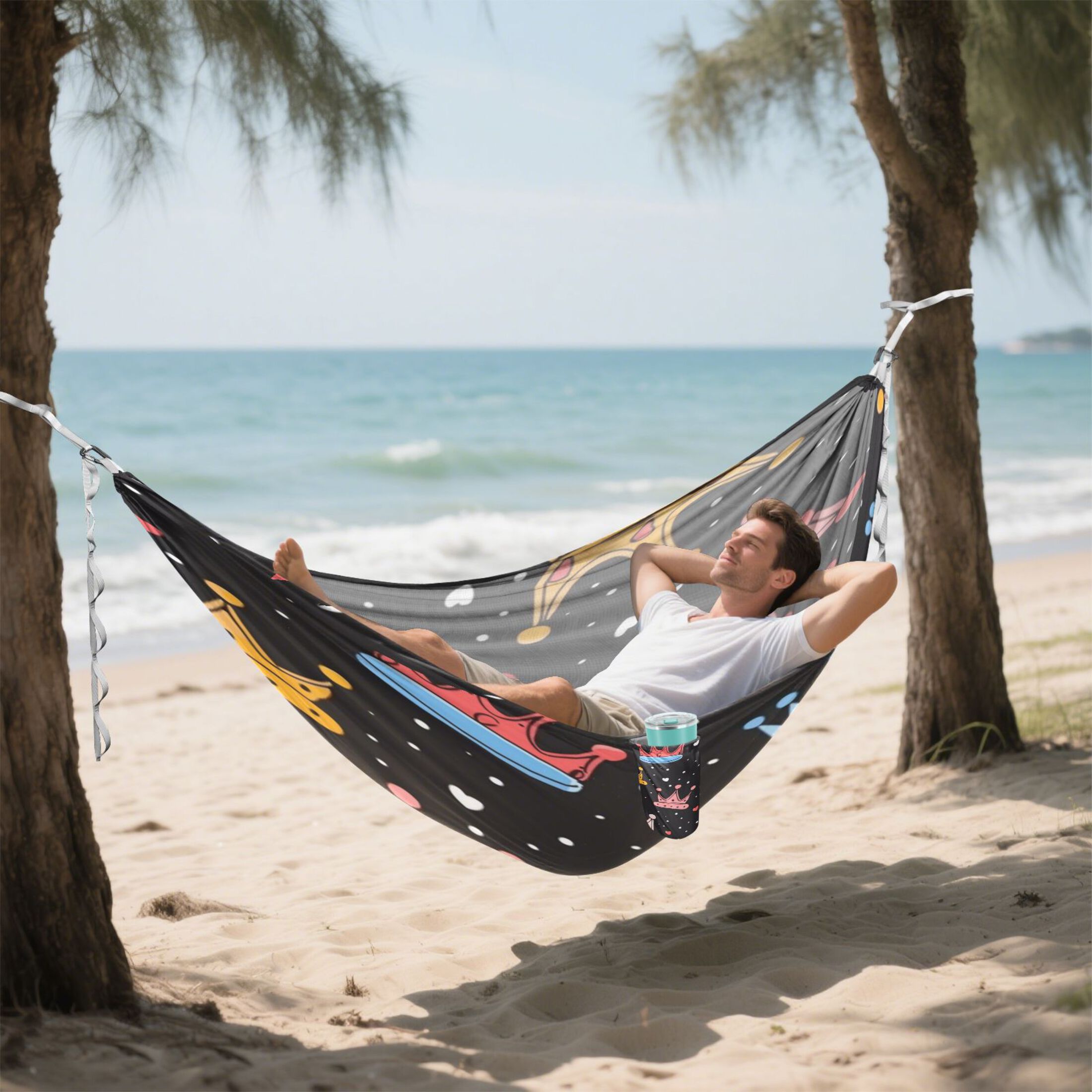 Hammock Camping Hammock Nylon Portable Hammock Travel Camping Hammock Cartoon Crown Cute