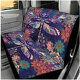 thumbnail image 3 of KUIFORTI Dragonfly Flowers Auto Seat Covers Full Set 14 Pieces with Car Seat Belt Pad Cover Auto Center Console Pad Steering Wheel Cover Car Headrest Covers Fit for Most Cars, 3 of 7