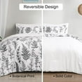 thumbnail image 4 of PHF 7 Pieces Printed California King Bed in a Bag, Lightweight Reversible Botanical Bedding Set Include Comforter, Pillow Shams, Flat Sheet, Fitted Sheet and Pillowcases, White, 4 of 6