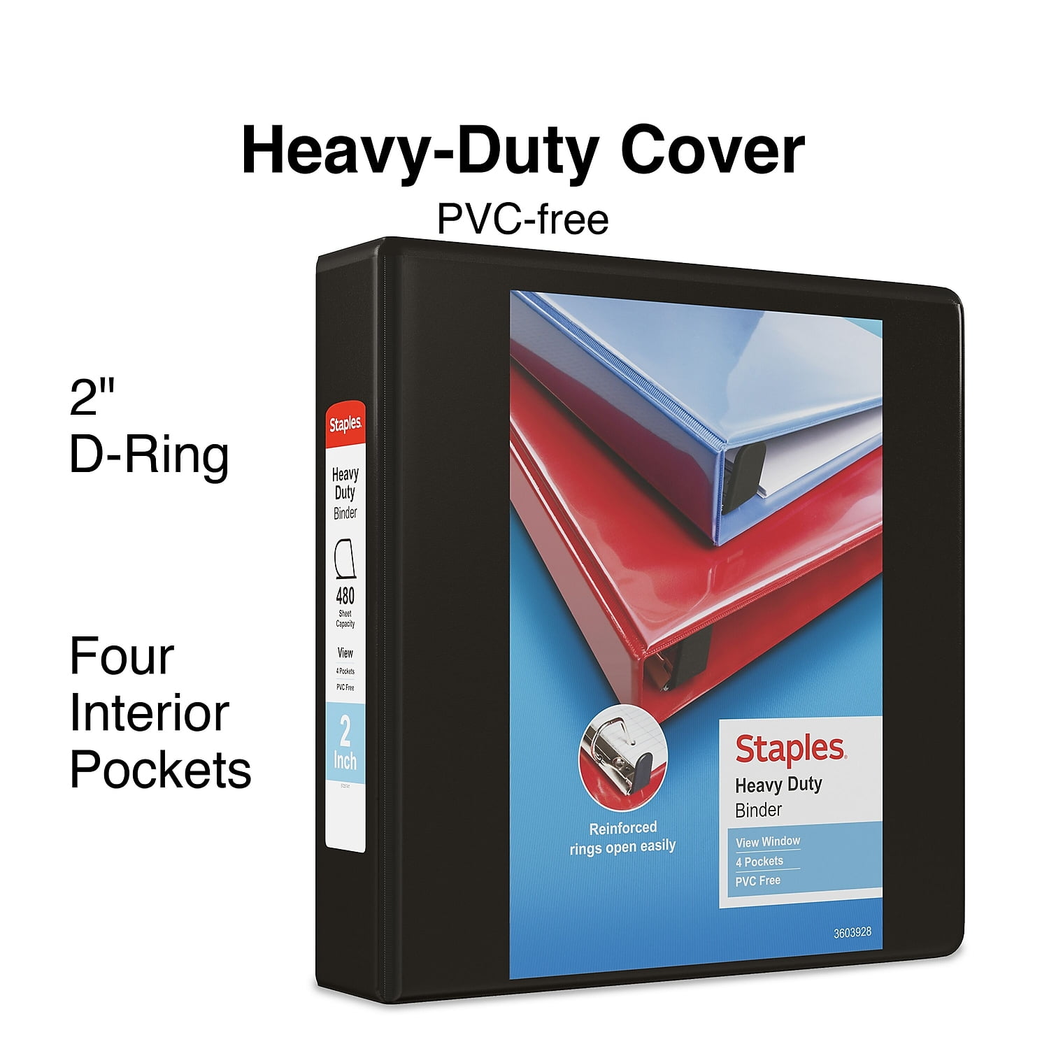Staples Heavy-Duty View Binder with 2 D-Rings 56233CT/24684CT