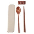 thumbnail image 2 of Wooden Chopsticks Spoon Set, Practical Reusable Travel Cutlery Set Lightweight Exquisite with Case for Office Camping Traveling, 2 of 7